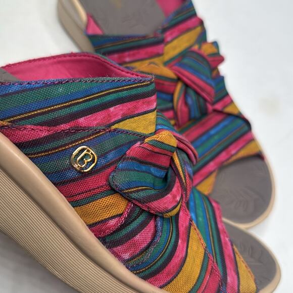 Bzees Airsteps Smile Wedge Colorful Striped Sandals S-275 Sz 11 - Picture 3 of 8